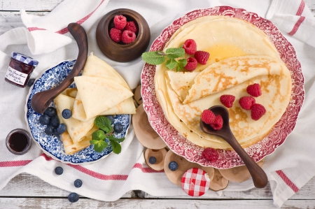 Pancakes - sweet, delicious, fruits, pancakes