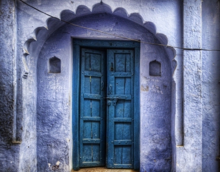 Door - purple, indoors, door, doors, house, old