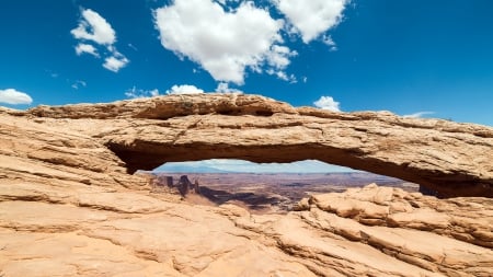 wonderful mesa rock arch - sky, rocks, canyon, arch, mesa