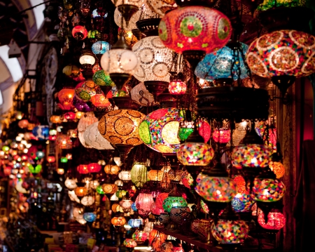 Lanterns in the Grand Bazaar - grand bazaar, lanterns, lanterns in the grand bazaar, bazaar, lights