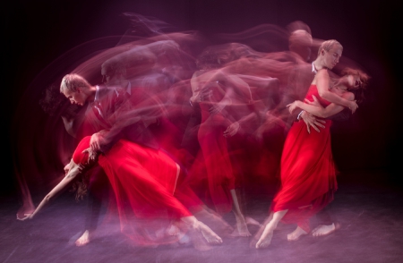 Dance of Passion - woman, couple, people, girl, dance, photography, fantasy, dancers, red, beautiful, digital, dancing