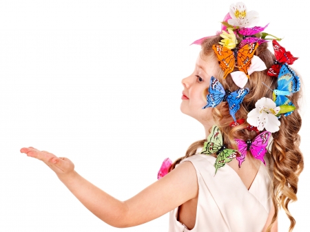 :) - butterflies, beautiful, frizz, blonde, beauty, baby, child, hair, flowers, Girl, curls