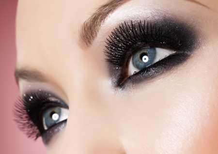 Blue Eyes - eyebrows, look, girl, eyes, shade, makeup, eyelashes, blue eyes