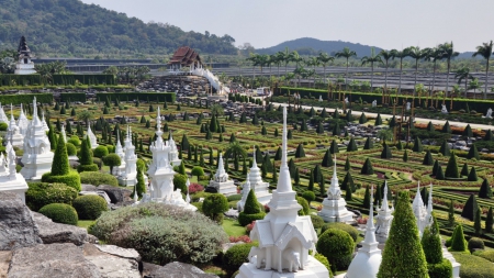 marvelous nong nooch gardens in thailand - palms, statues, oriental, gardens, flowers