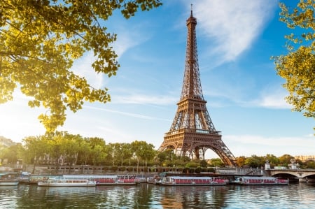 Eiffel tower - eiffel, paris, nature, monument, panorama, hd, seine, famous