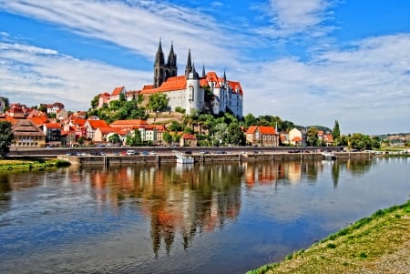 village - hd, nature, village, view, river