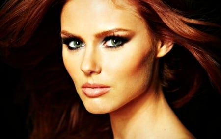 Alyssa Campanella - woman, redhead, alyssa campanella, girl, black, model