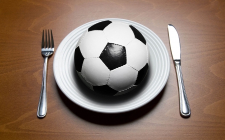 Soccer ball for lunch - sport, funny, soccer, fun, entertainment