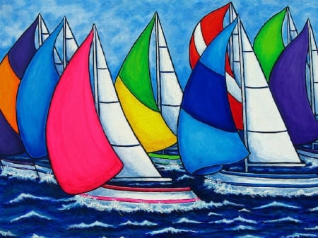 Colours - colourful, colours, painting, sail