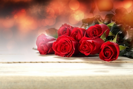 With Love - bokeh, roses, photography, rose, still life, creative pre-made, beloved valentine, petals, valentines day, red roses, love, february 14th, for you, red, wtih love, colors, flowers