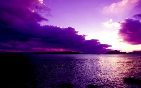 MOVING CLOUDS - clouds, sunset, nature, sea, lake