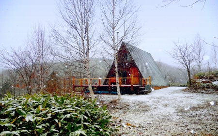 WINTER COTTAGE - cottage, winter, nature, snow