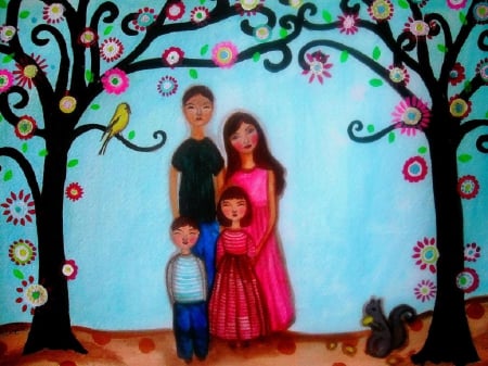 Family - painting, family, parents, children