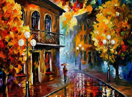 Rainy Day - wet, rainy, paiting, rain