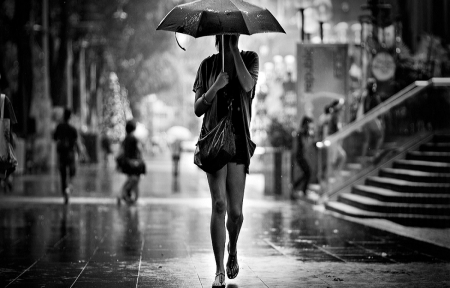 Rainy Day - Rain, Girl, Drops, Rainy