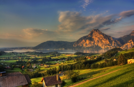 *** AUSTRIA - Gmunden city *** - city, nature, sky, ountains