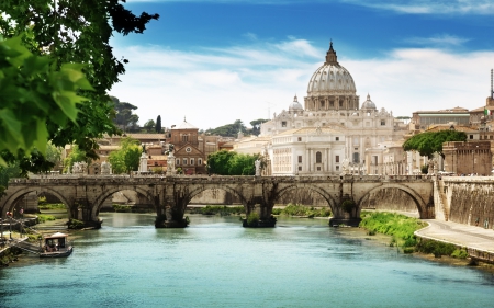 *** ITALY - St. Angelo Bridge in Rome *** - architecture, bridge, rome, river