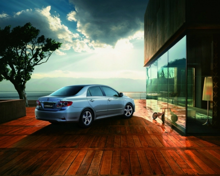 Luxury - sky, luxury, tree, car