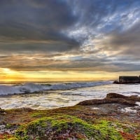 superb waves on a sea shore hdr