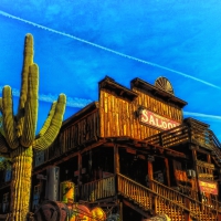 old time saloon in an arizona desert hdr