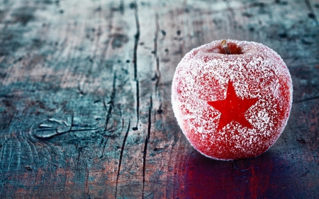 Apple - star, red, winter, red apple, apple, apples, christmas