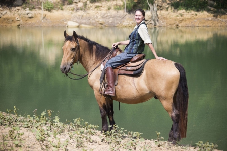 Real Cowgirl - female, fashion, saddles, western, cowgirls, style, outdoors, rodeo, horses, ranch, lakes, famous