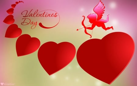 Valentines Day - valentines day, cupid, inscription, heart