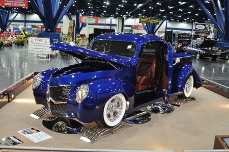 1940 Ford Pickup - classic, whitewalls, show truck, blue