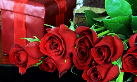 * Red roses * - roses, gift, red roses, romantic