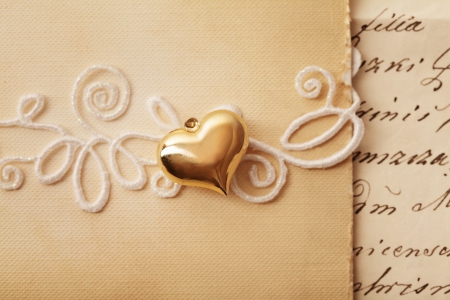 â™¥ - with love, letter, forever, heart, paper, valentine day, golden, special romantic