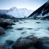 A melting glacier in New Zealand