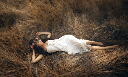 * Sleeping beauty * - beauty, field, girl, sleeping beauty