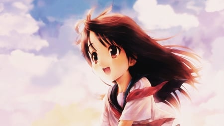 Happy - pretty, girl, anime, happy