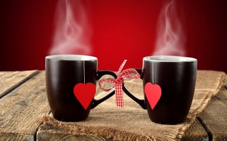 With Love - cups, for you, valentines day, tea, with love, love, tea time, cup