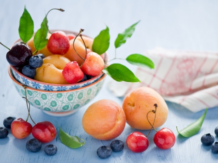 Fruits - apricot, cherry, photography, food, fruit, photo, fruits, healthy