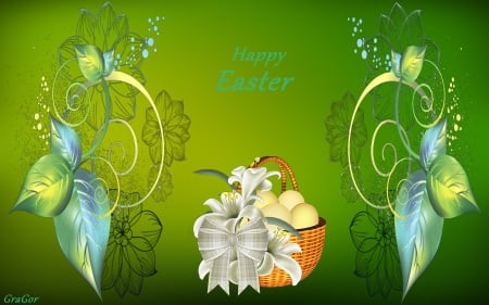 Happy Easter - eggs, decorations, happy easter, color, christmas