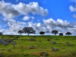 wonderful sky over rocky hill hdr