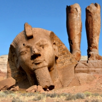 Ramses II Statue in a Natural State, Egypt