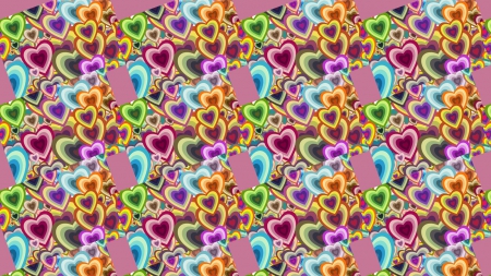 Happy Valentine's Hearts - valentines day, happy valentines day, colors, hearts