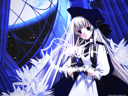 maiden - hd, pretty, girl, moonligth, anime, cute, dress