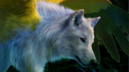 magical wolf - lupus, black, quotes, wolf, white, howling wolf, abstract, grey, animal, canis, arctic