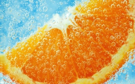 Orange - water, oranges, bubbles, fruit, orange, fruits