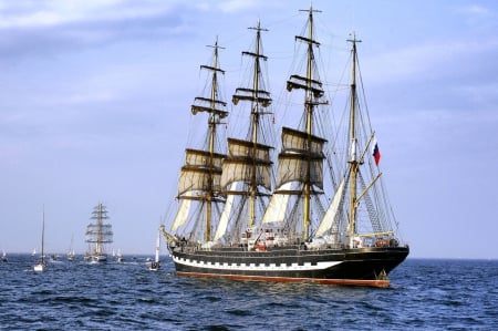 Kruzenshtern - sea, kruzenshtern, tall ship, tall ships