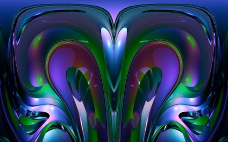 cosmic heart - abstract, cosmic, heart, blue, 3D and CG