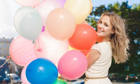 Happy Moments - baloon, smile, babe, happy