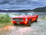 classic ford mustang convertible hdr