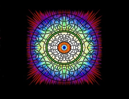 eye mandala - abstract, eye mandala, mandala, other