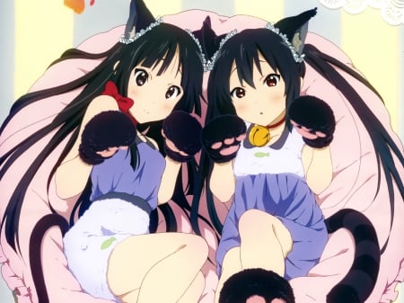 Azu-Nya - girls, neko, k-on, long hair, anime, cute