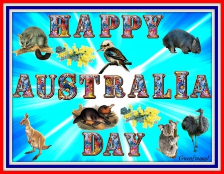 HAPPY AUSTRALIA DAY - DAY, HAPPY, AUSTRALIA, ABSTRACT