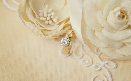 Wedding ring - ring, flower, cord, wedding